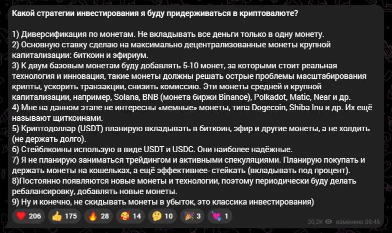 Стратегия автора с установкой не фиксировать убытки